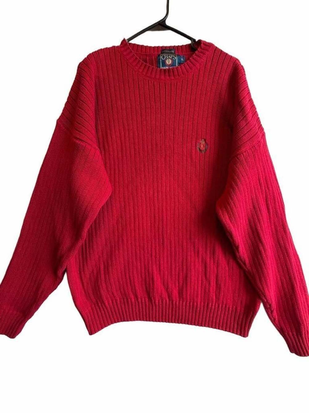 Vintage Chaps Ralph Lauren Handframe Ribbed Knit 100% Cotton Sweater